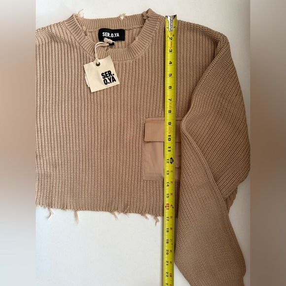 SER.O.YA Mid Cropped Devin Sweater in Tan Size‎ L - Picture 10 of 12
